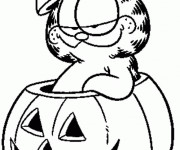 Coloriage et dessins gratuit Garfield Halloween à imprimer
