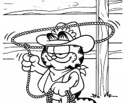 Coloriage Garfield le cowboy