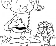 Coloriage et dessins gratuit Petit Gnome et Fleur à imprimer