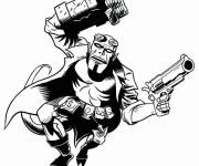 Coloriage et dessins gratuit Hellboy à l'attaque à imprimer