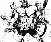 Coloriage Hellboy et ses amis à télécharger