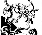 Coloriage et dessins gratuit Hellboy le fils de diable dessin animé à imprimer