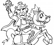 Coloriage et dessins gratuit Le roi sur son cheval à imprimer