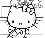 Coloriage Hello Kitty au manège