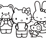 Coloriage et dessins gratuit Hello Kitty et ses amis à imprimer
