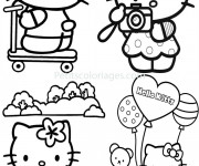 Coloriage Hello Kitty et ses aventures