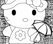 Coloriage Hello Kitty facile à imprimer