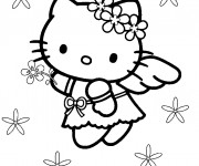 Coloriage et dessins gratuit Hello Kitty l'ange à imprimer