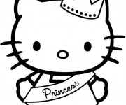 Coloriage et dessins gratuit Hello Kitty la plus belle princesse à imprimer