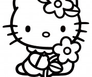 Coloriage et dessins gratuit Hello Kitty simple à colorier à imprimer