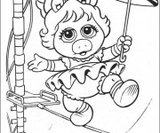 Coloriage Bébé Miss Piggy au cirque