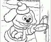 Coloriage et dessins gratuit Rowlf le chien prend un seau d'eau à imprimer