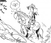 Coloriage Lucky Luke amoureux