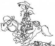 Coloriage et dessins gratuit Lucky Luke maternelle à imprimer