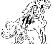 Coloriage Lucky Luke rigole avec son cheval