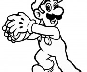 Coloriage Luigi et boule