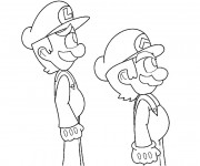 Coloriage Luigi et Mario gratuit en ligne