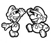 Coloriage Luigi et Mario image gratuit