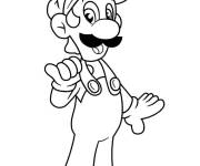 Coloriage Luigi portant sa salopette