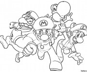 Coloriage Mario et ses amis