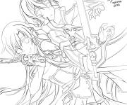 Coloriage Kirito and Asuna