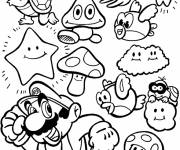 Coloriage et dessins gratuit Les personnages de Mario Bros à imprimer