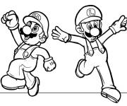 Coloriage et dessins gratuit Mario Bros la victoire à imprimer