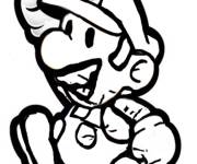 Coloriage et dessins gratuit Mario Bros stylisé à imprimer