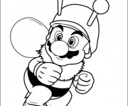 Coloriage Mario et abeille