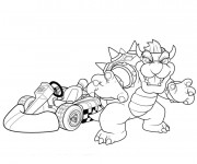 Coloriage Mario Kart Bowser