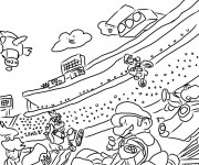 Coloriage et dessins gratuit Mario Kart Course Karting à imprimer