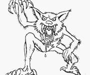 Coloriage dessin monstre loup-garou