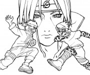 Coloriage et dessins gratuit Naruto contre Sasuke à imprimer