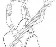 Coloriage Naruto Sasuke joue de la guitare