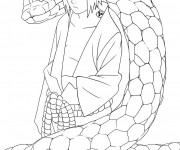 Coloriage et dessins gratuit Sasuke et le serpent à imprimer