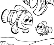Coloriage et dessins gratuit Nemo, Dory et Marin à imprimer