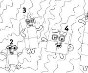 Coloriage Les numéros de 1 à 5 de Numberblocks