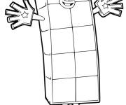 Coloriage Numberblocks 10 souriant