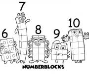 Coloriage Numberblocks dessin animé