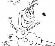 Coloriage et dessins gratuit Olaf entrain de danser à imprimer