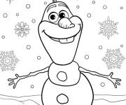 Coloriage Portrait d'Olaf, l'ami de reine des neige