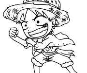Coloriage et dessins gratuit Luffy Mini One Piece  à imprimer