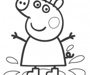Coloriage et dessins gratuit Peppa Pig dessin animé à imprimer
