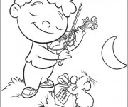 Coloriage Petit Einstein joue au violon