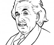 Coloriage Portrait ALbert Einstein en ligne