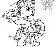 Coloriage et dessins gratuit Mon petit poney en mode hawaii à imprimer