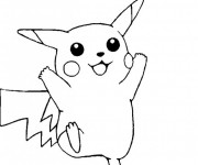 Coloriage et dessins gratuit Pikachu 3 à imprimer