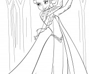 Coloriage et dessins gratuit Elsa Reine des Neiges à imprimer