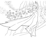 Coloriage et dessins gratuit Elsa Reine des Neiges en ligne à imprimer