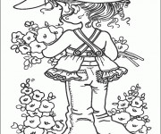 Coloriage et dessins gratuit Sarah Kay cueille des fleurs à imprimer